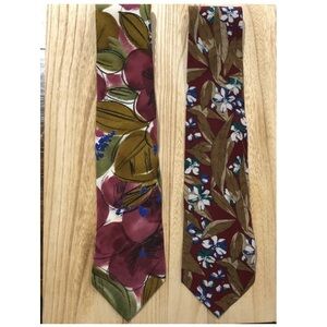 Ted Lapidus Floral Ties Multicolor Bundle of 2